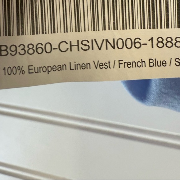 Quince 100% European Linen Vest Blue Small S NEW 1689 - Picture 5 of 5
